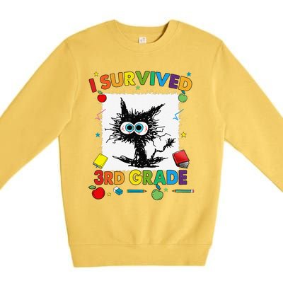 Funny Last Day Of Third 3rd Grade I Survived Third 3rd Grade Premium Crewneck Sweatshirt