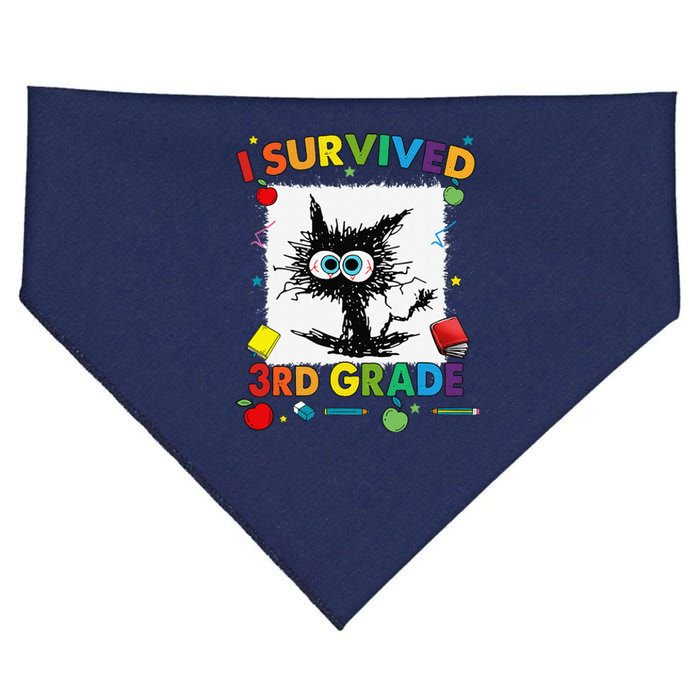 Funny Last Day Of Third 3rd Grade I Survived Third 3rd Grade USA-Made Doggie Bandana