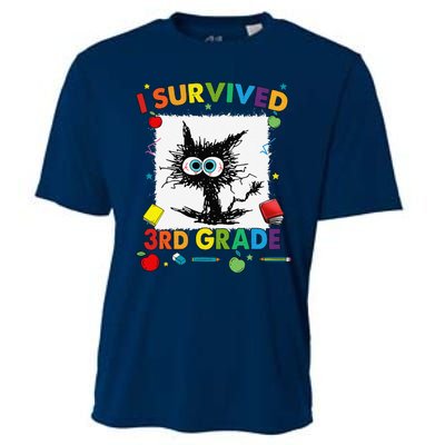 Funny Last Day Of Third 3rd Grade I Survived Third 3rd Grade Cooling Performance Crew T-Shirt