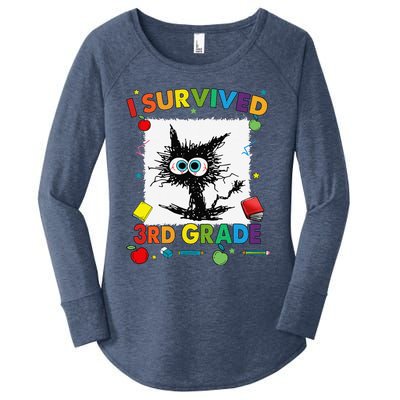 Funny Last Day Of Third 3rd Grade I Survived Third 3rd Grade Women's Perfect Tri Tunic Long Sleeve Shirt