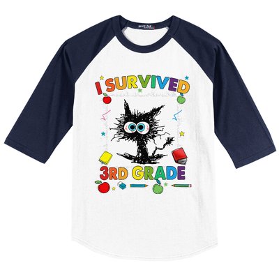 Funny Last Day Of Third 3rd Grade I Survived Third 3rd Grade Baseball Sleeve Shirt