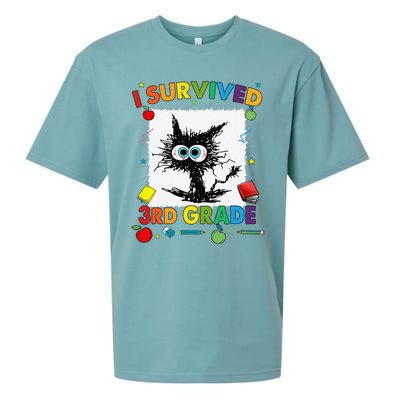 Funny Last Day Of Third 3rd Grade I Survived Third 3rd Grade Sueded Cloud Jersey T-Shirt