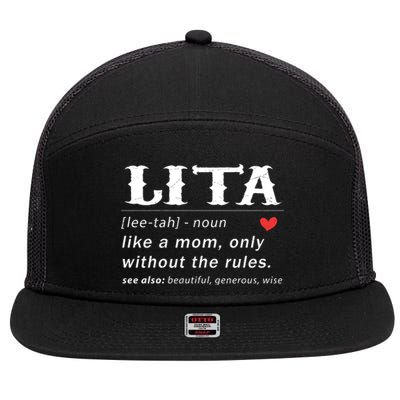 Funny Lita Defination 7 Panel Mesh Trucker Snapback Hat