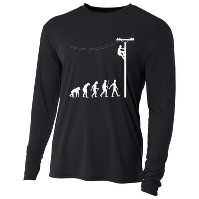 Funny Lineman Designs For Men Women Electrician Engineers Cooling Performance Long Sleeve Crew