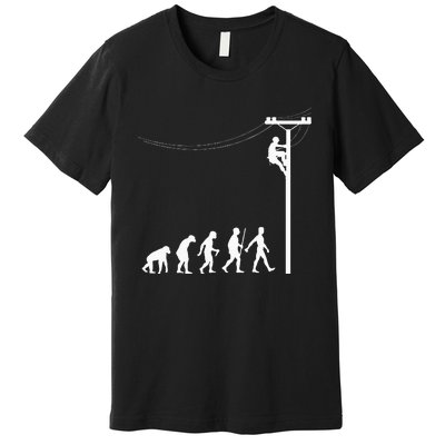 Funny Lineman Designs For Men Women Electrician Engineers Premium T-Shirt