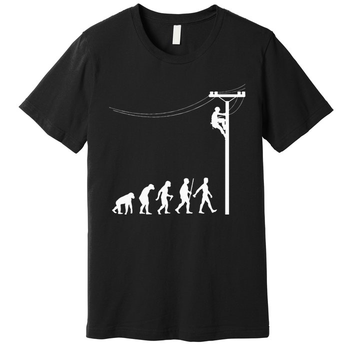 Funny Lineman Designs For Men Women Electrician Engineers Premium T-Shirt