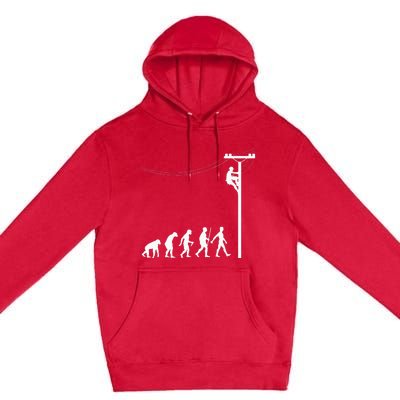 Funny Lineman Designs For Men Women Electrician Engineers Premium Pullover Hoodie