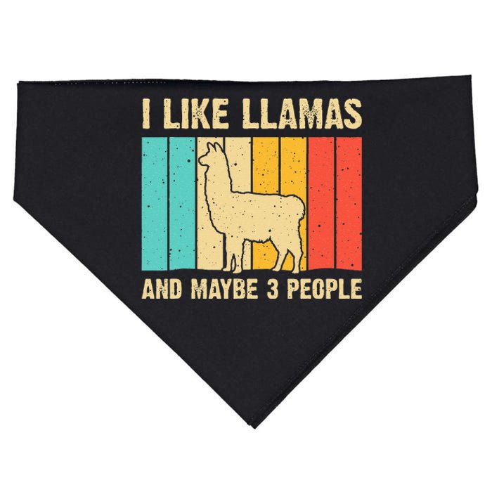 Funny Llama Design For Kids Men Women Alpaca Lover Farming USA-Made Doggie Bandana