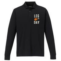 Fun Leg Day Thanksgiving Gifts Pilgrim Costume Turkey Day Performance Long Sleeve Polo