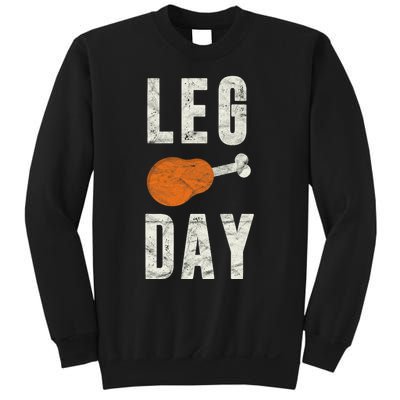 Fun Leg Day Thanksgiving Gifts Pilgrim Costume Turkey Day Sweatshirt