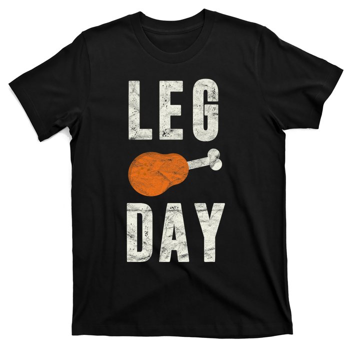 Fun Leg Day Thanksgiving Gifts Pilgrim Costume Turkey Day T-Shirt