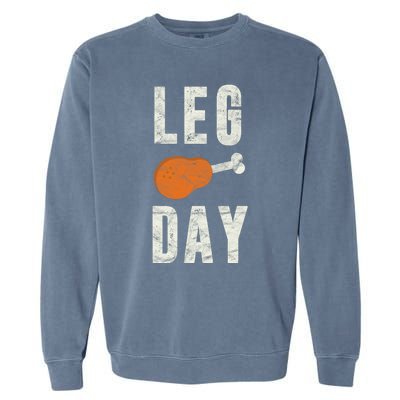 Fun Leg Day Thanksgiving Gifts Pilgrim Costume Turkey Day Garment-Dyed Sweatshirt