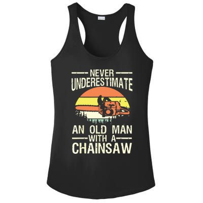 Funny Lumberjack Design For Dad Logger Arborist Chainsaw Ladies PosiCharge Competitor Racerback Tank