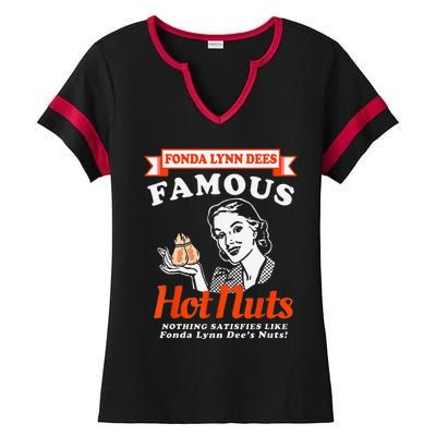 Fonda Lynn Dees Nuts Satisfies Funny Adult Humor Saying Ladies Halftime Notch Neck Tee