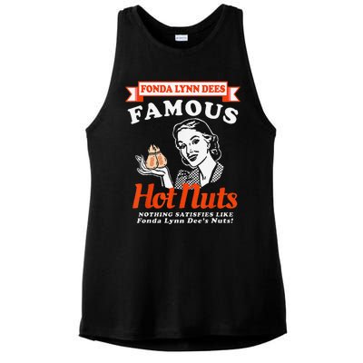 Fonda Lynn Dees Nuts Satisfies Funny Adult Humor Saying Ladies PosiCharge Tri-Blend Wicking Tank