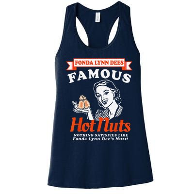 Fonda Lynn Dees Nuts Satisfies Funny Adult Humor Saying Women's Racerback Tank