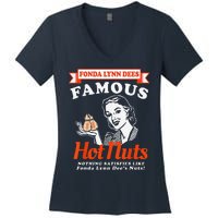 Fonda Lynn Dees Nuts Satisfies Funny Adult Humor Saying Women's V-Neck T-Shirt