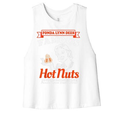 Fonda Lynn Dees Nuts Satisfies Funny Adult Humor Saying Women's Racerback Cropped Tank