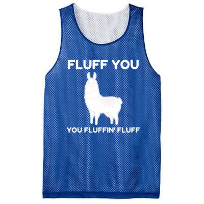 Funny Llama Design Fluff You You Fluffin' Fluff Gift Mesh Reversible Basketball Jersey Tank