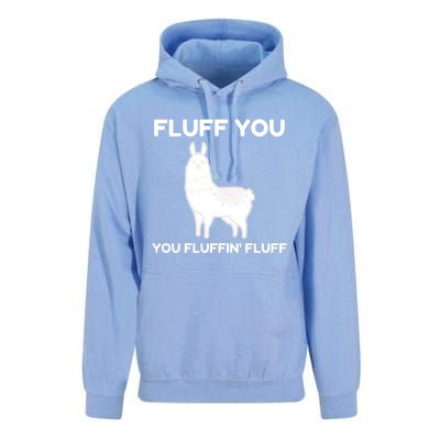 Funny Llama Design Fluff You You Fluffin' Fluff Gift Unisex Surf Hoodie