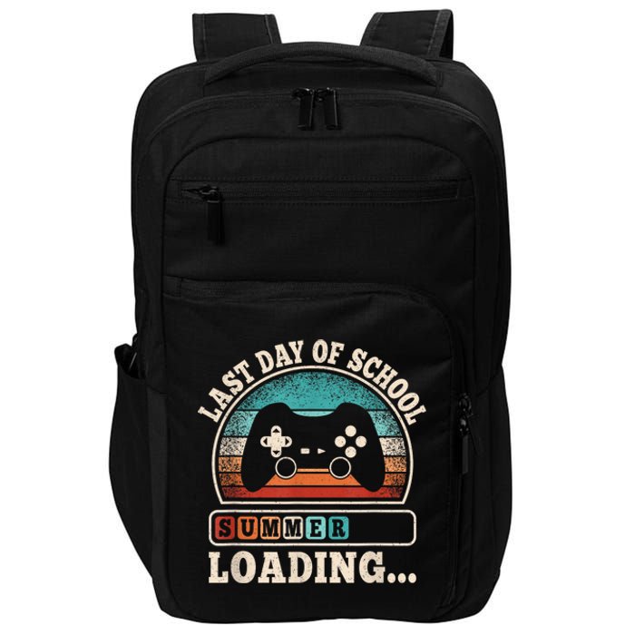 Funny Last Day Of School Gaming Teacher Student Boy Impact Tech Backpack