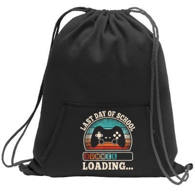 Funny Last Day Of School Gaming Teacher Student Boy Sweatshirt Cinch Pack Bag