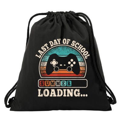 Funny Last Day Of School Gaming Teacher Student Boy Drawstring Bag