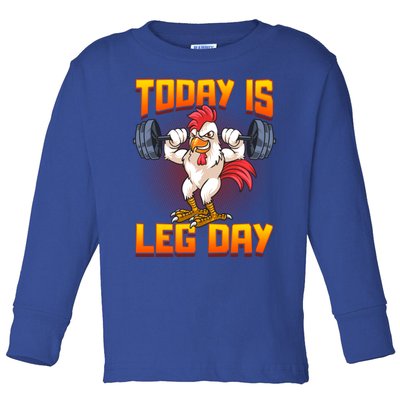 Funny Leg Day Chicken Legs Squats Gym Gift Toddler Long Sleeve Shirt