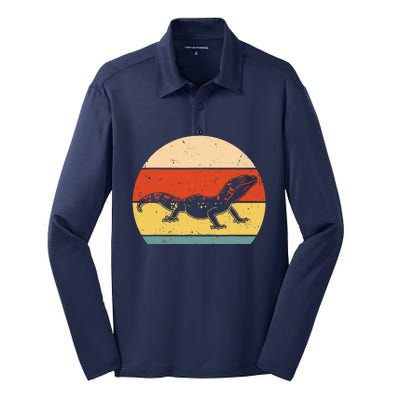 Funny Lizard Design For Leopard Gecko Zoo Animal Silk Touch Performance Long Sleeve Polo