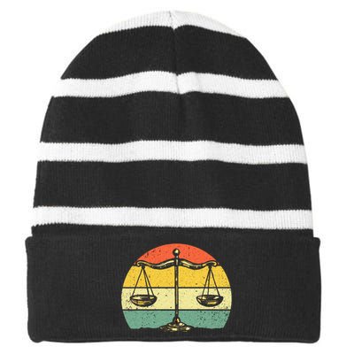 Funny Lawyer Design For Wo Paralegal Attorney Lovers Striped Beanie with Solid Band