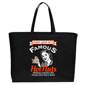 Fonda Lynn Dees Nuts Satisfies Funny Adult Humor Short Sleeve Cotton Canvas Jumbo Tote