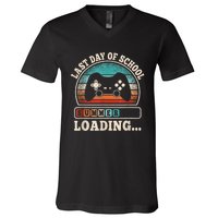 Funny Last Day Of School Gaming Teacher Student V-Neck T-Shirt