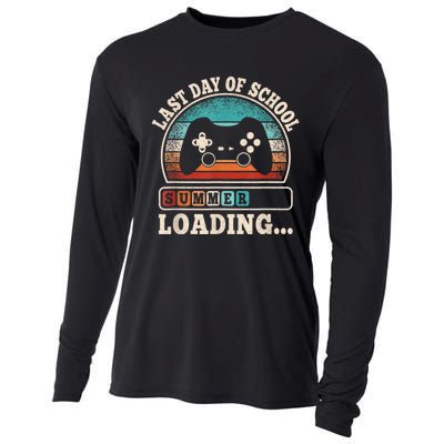 Funny Last Day Of School Gaming Teacher Student Cooling Performance Long Sleeve Crew