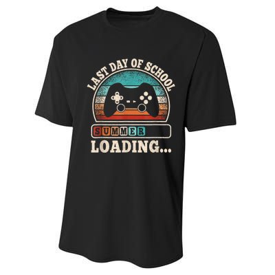 Funny Last Day Of School Gaming Teacher Student Performance Sprint T-Shirt