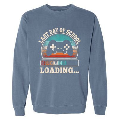 Funny Last Day Of School Gaming Teacher Student Garment-Dyed Sweatshirt