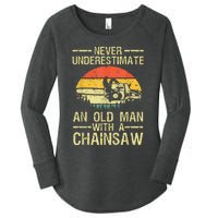 Funny Lumberjack Design For Dad Logger Arborist Chainsaw Women's Perfect Tri Tunic Long Sleeve Shirt