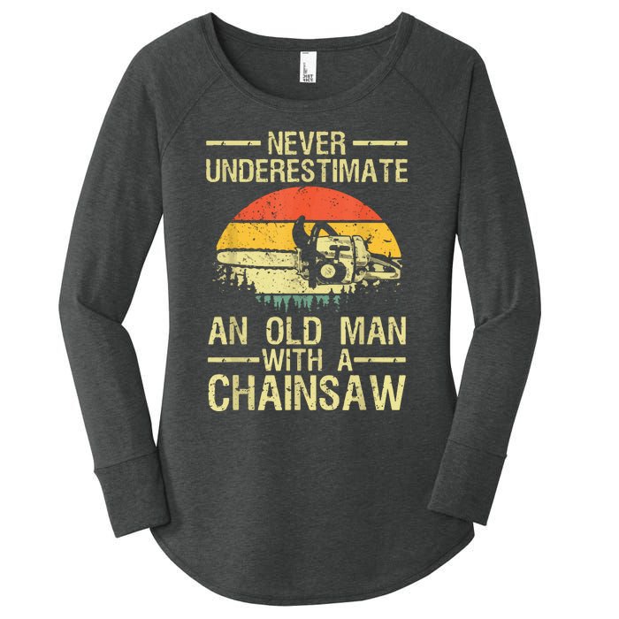 Funny Lumberjack Design For Dad Logger Arborist Chainsaw Women's Perfect Tri Tunic Long Sleeve Shirt