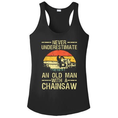 Funny Lumberjack Design For Dad Logger Arborist Chainsaw Ladies PosiCharge Competitor Racerback Tank