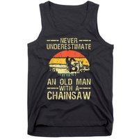 Funny Lumberjack Design For Dad Logger Arborist Chainsaw Tank Top