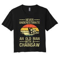 Funny Lumberjack Design For Dad Logger Arborist Chainsaw Women's Crop Top Tee