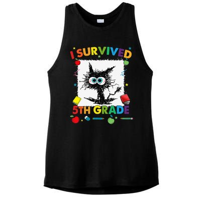 Funny Last Day Of Fifth 5th Grade I Survived Fifth 5th Grade Ladies PosiCharge Tri-Blend Wicking Tank