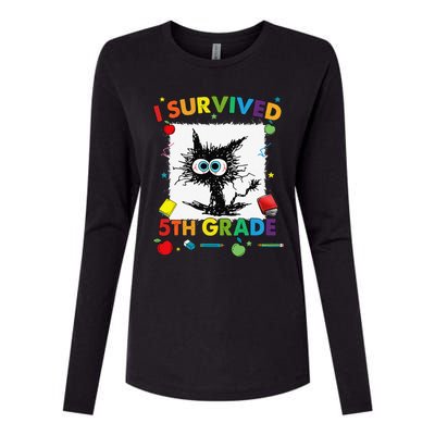 Funny Last Day Of Fifth 5th Grade I Survived Fifth 5th Grade Womens Cotton Relaxed Long Sleeve T-Shirt