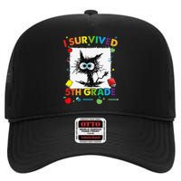 Funny Last Day Of Fifth 5th Grade I Survived Fifth 5th Grade High Crown Mesh Back Trucker Hat