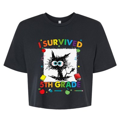 Funny Last Day Of Fifth 5th Grade I Survived Fifth 5th Grade Bella+Canvas Jersey Crop Tee