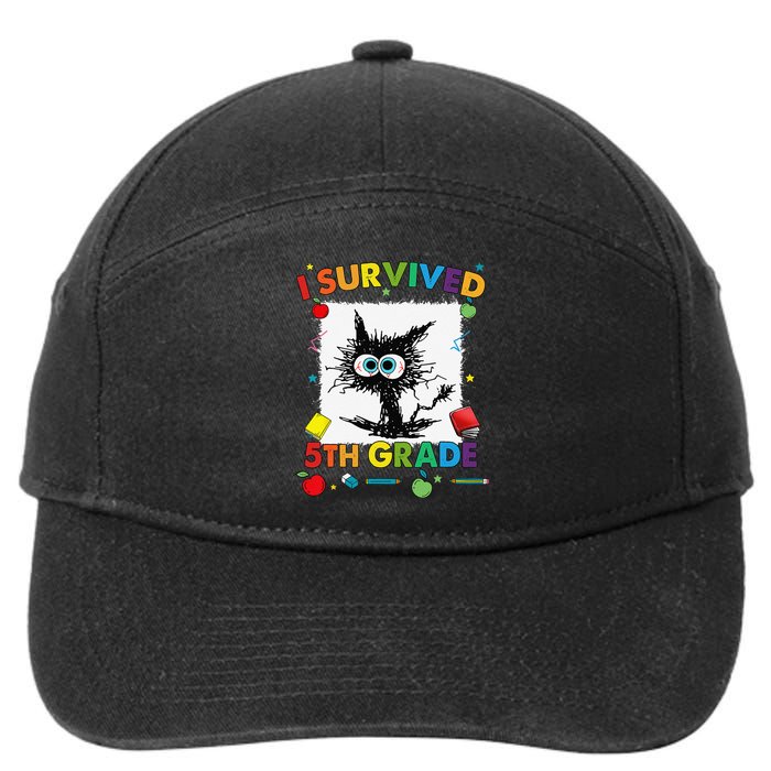 Funny Last Day Of Fifth 5th Grade I Survived Fifth 5th Grade 7-Panel Snapback Hat