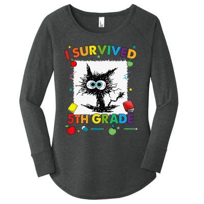 Funny Last Day Of Fifth 5th Grade I Survived Fifth 5th Grade Women's Perfect Tri Tunic Long Sleeve Shirt