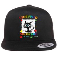 Funny Last Day Of Fifth 5th Grade I Survived Fifth 5th Grade Flat Bill Trucker Hat