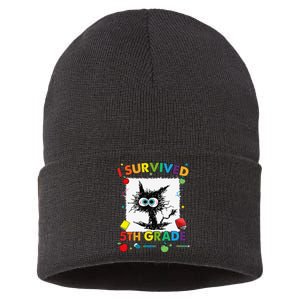 Funny Last Day Of Fifth 5th Grade I Survived Fifth 5th Grade Sustainable Knit Beanie