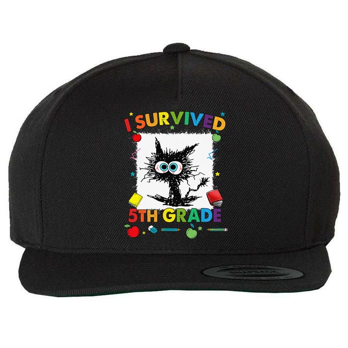 Funny Last Day Of Fifth 5th Grade I Survived Fifth 5th Grade Wool Snapback Cap