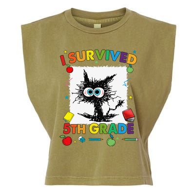 Funny Last Day Of Fifth 5th Grade I Survived Fifth 5th Grade Garment-Dyed Women's Muscle Tee